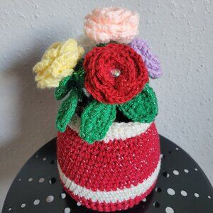 Original Hand Made Knitted Flower Pot